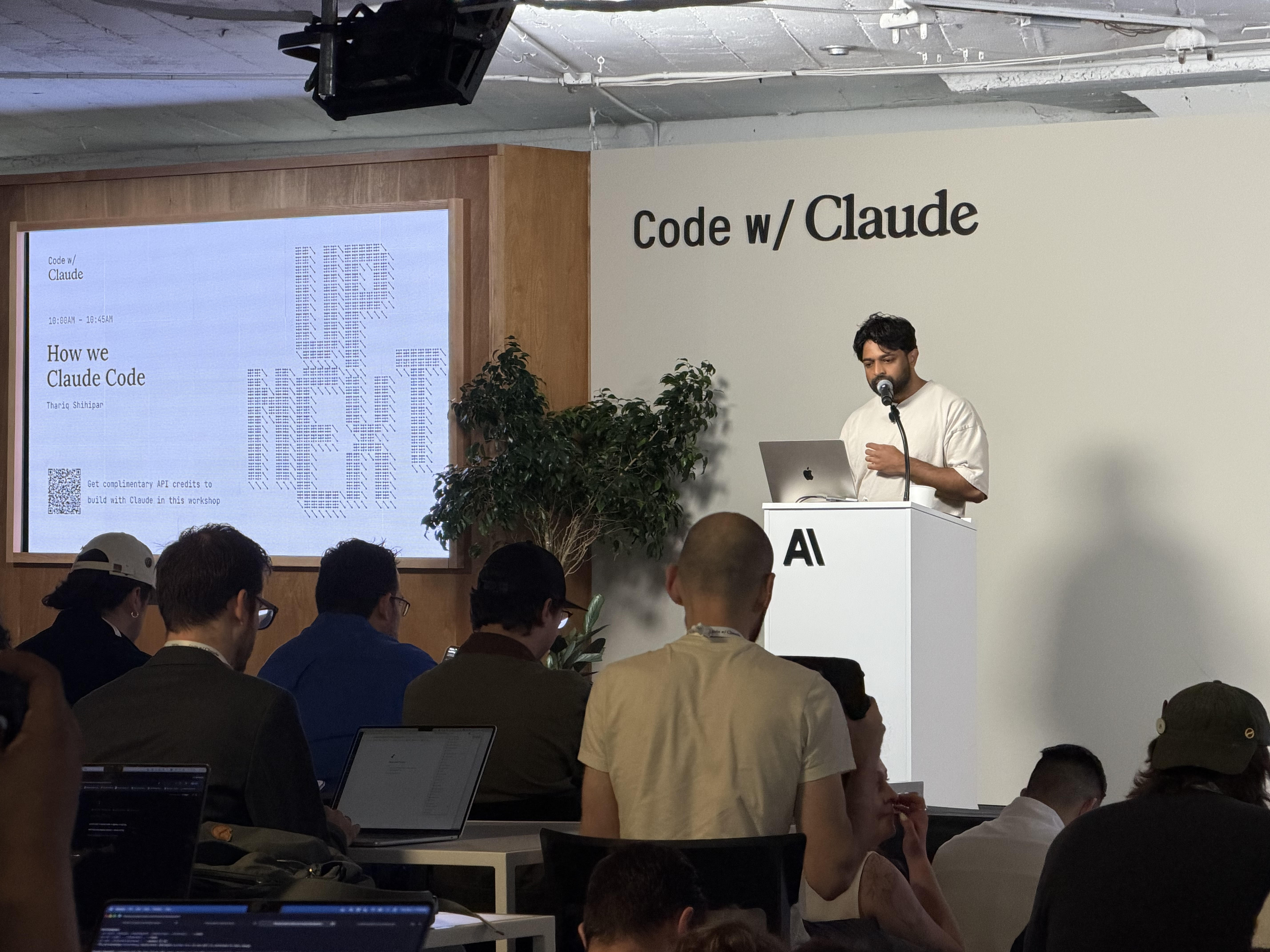 Thariq Shihipar presenting at Code w/ Claude Extended